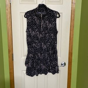 Sharon Max great tunic style blk and little pink dots ptp 21 length 34 Lrg